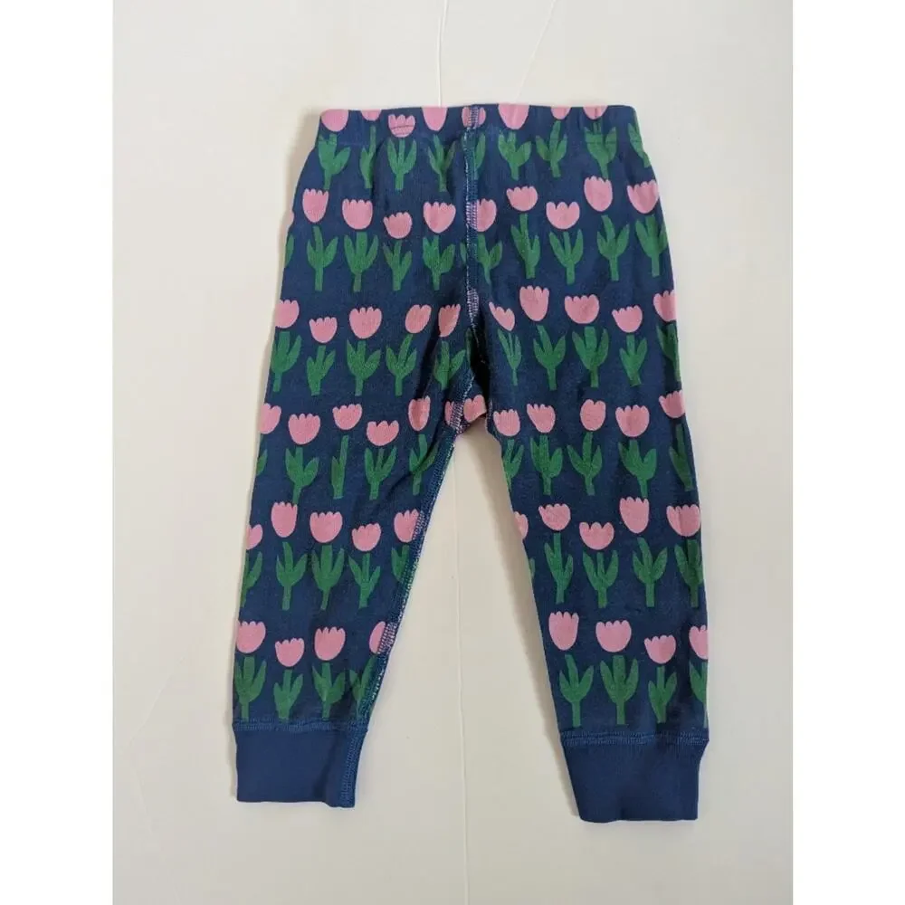 Hanna Andersson Pajama Pants 6-12m Baby Girls Blue Tulip Organic